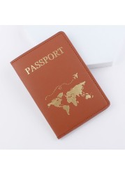 831A Simple Fashion Passport Holder World Map Thin Slim Personality Travel Wallet Gift PU Leather Card Holder Cover Unisex