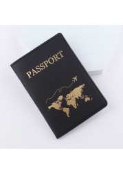 831A Simple Fashion Passport Holder World Map Thin Slim Personality Travel Wallet Gift PU Leather Card Holder Cover Unisex