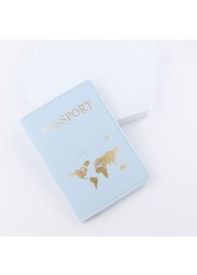 831A Simple Fashion Passport Holder World Map Thin Slim Personality Travel Wallet Gift PU Leather Card Holder Cover Unisex