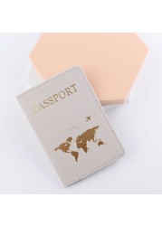 831A Simple Fashion Passport Holder World Map Thin Slim Personality Travel Wallet Gift PU Leather Card Holder Cover Unisex