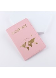 831A Simple Fashion Passport Holder World Map Thin Slim Personality Travel Wallet Gift PU Leather Card Holder Cover Unisex