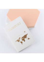 831A Simple Fashion Passport Holder World Map Thin Slim Personality Travel Wallet Gift PU Leather Card Holder Cover Unisex