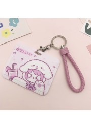 New Women Card Holder Lanyard ID Badge Card Holders Girls Cute Bear Bank Certificate Photocard Name Card Cover Female