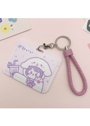 New Women Card Holder Lanyard ID Badge Card Holders Girls Cute Bear Bank Certificate Photocard Name Card Cover Female