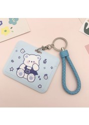 New Women Card Holder Lanyard ID Badge Card Holders Girls Cute Bear Bank Certificate Photocard Name Card Cover Female