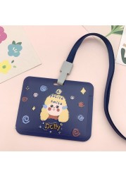 New Women Card Holder Lanyard ID Badge Card Holders Girls Cute Bear Bank Certificate Photocard Name Card Cover Female