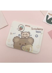 New Women Card Holder Lanyard ID Badge Card Holders Girls Cute Bear Bank Certificate Photocard Name Card Cover Female