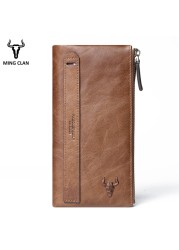 Women Wallet Genuine Leather Female Coin Purse RFID Double Zipper Ladies Long Clutch Bag Credit Card Holder Phone Wallets Woman