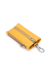Women's key bag multifunctional leather home key bag 2-in-1 first layer cowhide storage wallet pocket waist car hanging bag