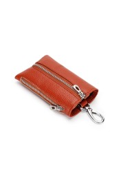 Women's key bag multifunctional leather home key bag 2-in-1 first layer cowhide storage wallet pocket waist car hanging bag