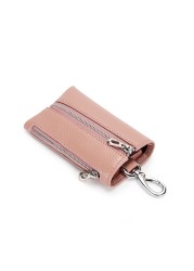 Women's key bag multifunctional leather home key bag 2-in-1 first layer cowhide storage wallet pocket waist car hanging bag