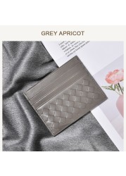 100% Leather Credit Card Men Ultra-thin Brand Business Card Multiple Card Slots Anti Degaussing Simple Women Card Bags