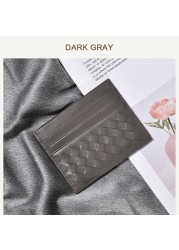 100% Leather Credit Card Men Ultra-thin Brand Business Card Multiple Card Slots Anti Degaussing Simple Women Card Bags