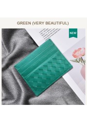 100% Leather Credit Card Men Ultra-thin Brand Business Card Multiple Card Slots Anti Degaussing Simple Women Card Bags