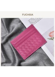 100% Leather Credit Card Men Ultra-thin Brand Business Card Multiple Card Slots Anti Degaussing Simple Women Card Bags