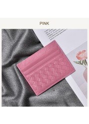 100% Leather Credit Card Men Ultra-thin Brand Business Card Multiple Card Slots Anti Degaussing Simple Women Card Bags