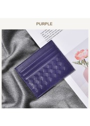 100% Leather Credit Card Men Ultra-thin Brand Business Card Multiple Card Slots Anti Degaussing Simple Women Card Bags