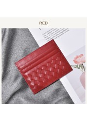 100% Leather Credit Card Men Ultra-thin Brand Business Card Multiple Card Slots Anti Degaussing Simple Women Card Bags