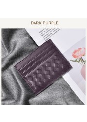 100% Leather Credit Card Men Ultra-thin Brand Business Card Multiple Card Slots Anti Degaussing Simple Women Card Bags