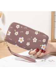 Women Lady Wallets Flower Long Zipper Coin Purse Cards Holder Woman Bags Purse Purse Purse Clutch Money Wristlet