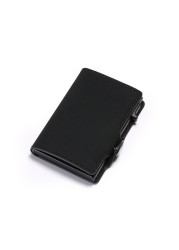 Carbon Fiber Rfid Credit Card Holder Men Leather Wallets Business Credit Bank Card Holder Case Tarjetero Hombre id Badge Holder