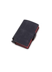 DIENQI - Carbon Fiber Leather Anti RFID Wallet For Men Women Slim Mini Wallet Card Holder