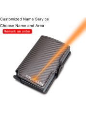 DIENQI - Carbon Fiber Leather Anti RFID Wallet For Men Women Slim Mini Wallet Card Holder