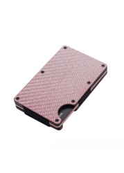 RFID Carbon Fiber Credit Card Holder Men Women Bank ID Card Holder Aluminum Container Metal Magsafe Minimal Ride Wallet