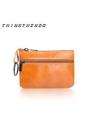 Small Double Zipper Wallet For Men Women Kids Multifunction Mini Wallet With Keyring Credit Cards