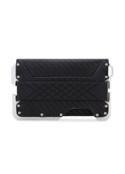 DIENQI RFID Carbon Fiber Card Holder Men Slim Small Size Wallet Leather Tactical Bank Credit Card Holder Male Smart Badge Holder