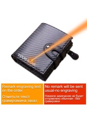 DIENQI - Large Credit Card Holder, Carbon Fiber Card Holder, Anti-magnetic, with RFID Lock, Minimal Security, Coin