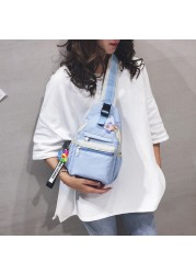 Women INS Fashion Shoulder Bag Messenger Bag Teenager School Crossbody Bags Canvas Canvas Chest Bag for Female Sports Travel Package