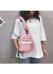 Women INS Fashion Shoulder Bag Messenger Bag Teenager School Crossbody Bags Canvas Canvas Chest Bag for Female Sports Travel Package