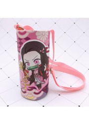 Devil Blade Cartoon Anime Peripheral PU Cup Cover Demon Slayer Kimetsu no Yaiba Kamado Nezuko Student Children Kids Kettle Bag