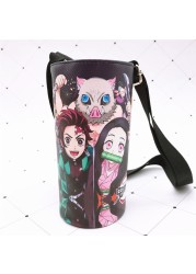 Devil Blade Cartoon Anime Peripheral PU Cup Cover Demon Slayer Kimetsu no Yaiba Kamado Nezuko Student Children Kids Kettle Bag