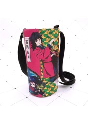 Devil Blade Cartoon Anime Peripheral PU Cup Cover Demon Slayer Kimetsu no Yaiba Kamado Nezuko Student Children Kids Kettle Bag