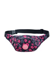 Printed Running Waist Belt Bag Belly Pouch Woman Jogging Fanny Pack Hiking Fanny Pack Morse Code Chest Bag Lady Bombagh Shoulder Bags