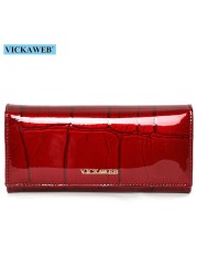 Genuine Leather Long Wallet With Magnetic Closure For Women Free Gift Fashion Wallet