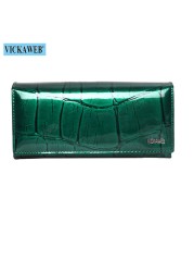 Genuine Leather Long Wallet With Magnetic Closure For Women Free Gift Fashion Wallet