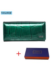 Genuine Leather Long Wallet With Magnetic Closure For Women Free Gift Fashion Wallet