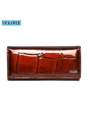 Genuine Leather Long Wallet With Magnetic Closure For Women Free Gift Fashion Wallet