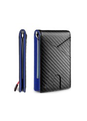 DIENQI Carbon Fiber RFID Men Wallets Money Bag Slim Thin Card Wallet Men Luxury Male Small Short Wallet Bi-fold Vallet Billfold