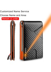 DIENQI Carbon Fiber RFID Men Wallets Money Bag Slim Thin Card Wallet Men Luxury Male Small Short Wallet Bi-fold Vallet Billfold