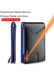 DIENQI Carbon Fiber RFID Men Wallets Money Bag Slim Thin Card Wallet Men Luxury Male Small Short Wallet Bi-fold Vallet Billfold