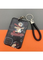 Cartoon Men Cool Boy Girl ID Credit Card Holder Bank Students Bus Card Case Hand Rope Baby Visit Door Card ID Badge Cover