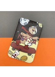 Cartoon Men Cool Boy Girl ID Credit Card Holder Bank Students Bus Card Case Hand Rope Baby Visit Door Card ID Badge Cover