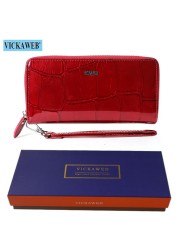 Free gift women leather wallets female wrist purse ladies long zipper clutch fashion patent coin pocket