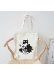 jojo bizarre adventure shopping bags customize logo bag women handbags large designer shopper shoulder canvas bag tote bag