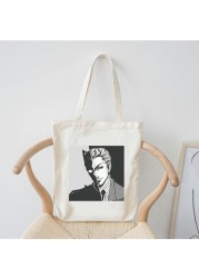 jojo bizarre adventure shopping bags customize logo bag women handbags large designer shopper shoulder canvas bag tote bag