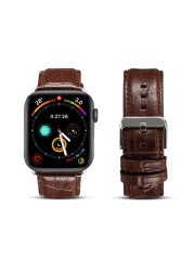 ل أبل Iwatch حلقة من جلد طبيعي جلد حزام ساعة اليد ل أبل ساعة 1/2/3/4 تمساح نمط حلقة من جلد ل Iwatch